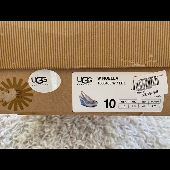 Deadstock UGG “Noella” Blue Rope Trim Wedges SZ 10 - Picture 5 of 5